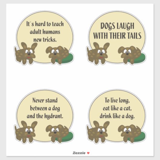 Sticker Des préservatifs d'un monde de chiens - des parole (Feuille)