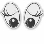 Sticker des yeux surpris amusant (Devant)