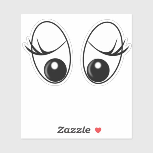 Sticker des yeux surpris amusant (Feuille)