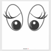 Sticker des yeux surpris drôle (Feuille)