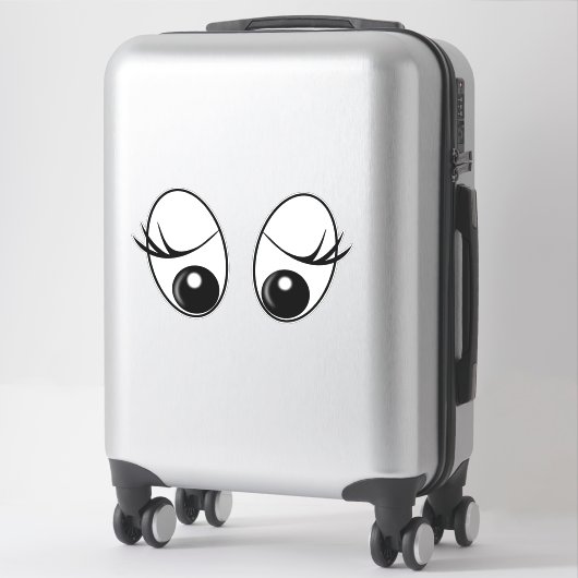 Sticker des yeux surpris drôle (Sur valise)