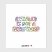 Sticker Désactivé n'est pas un mot sale (Feuille)