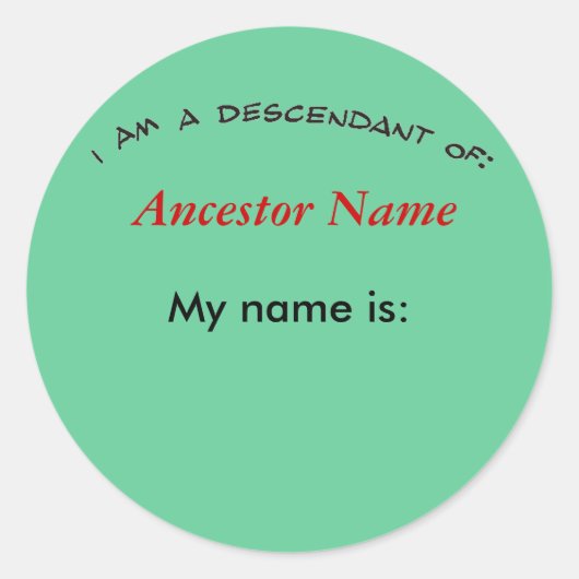 Sticker - Descendant de ... (Devant)