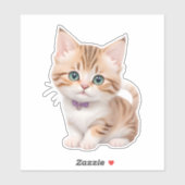 Sticker Design adorable Baby Kitten (Feuille)