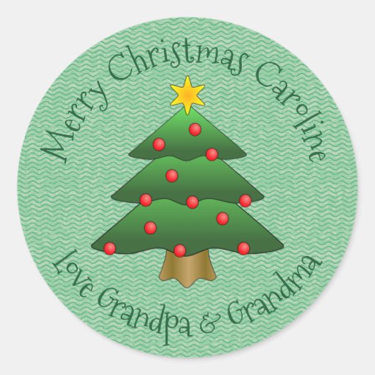 Sticker Design Arbre de Noël Étiquette (Devant)