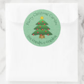 Sticker Design Arbre de Noël Étiquette (Sac)
