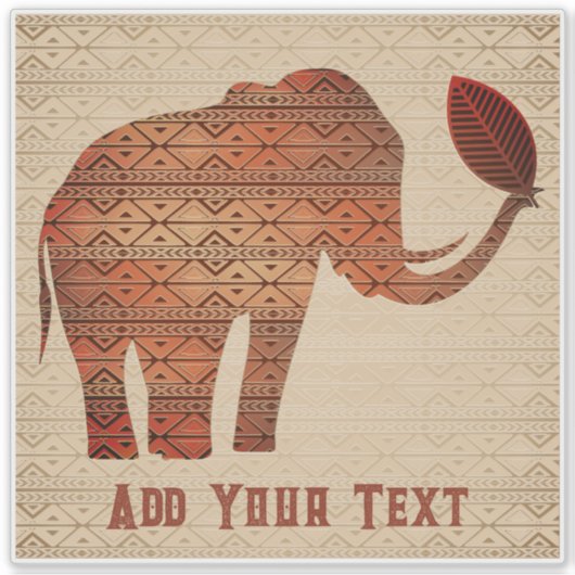 Sticker Design d'art tribal des éléphants (Devant)