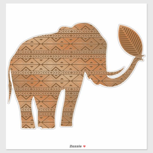 Sticker Design d'art tribal des éléphants (Feuille)