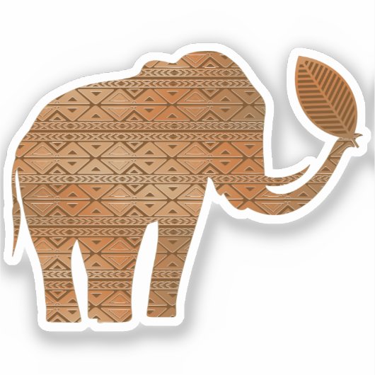 Sticker Design d'art tribal des éléphants (Recto)