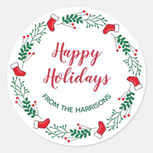 Sticker design de couronne de Noël Étiquette