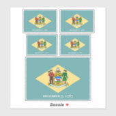 Sticker Design de drapeau d'état du Delaware (Feuille)