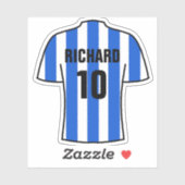 Sticker Design de maillot de football en Bleu & Blancs (Feuille)