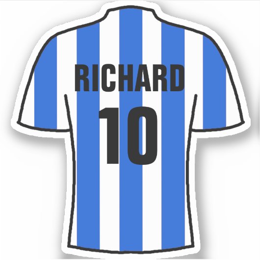Sticker Design de maillot de football en Bleu & Blancs (Devant)