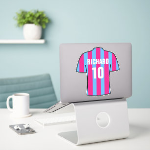 Sticker Design de maillot de football en Claret et bleu. A
