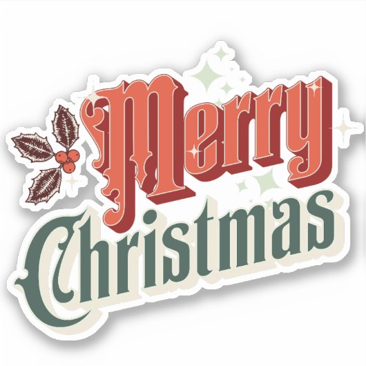 Sticker Design de Noël vintage turquoise (Devant)