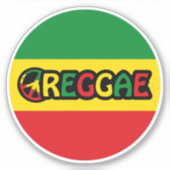 Sticker Design de reggae avec couleurs de drapeau reggae (Devant)