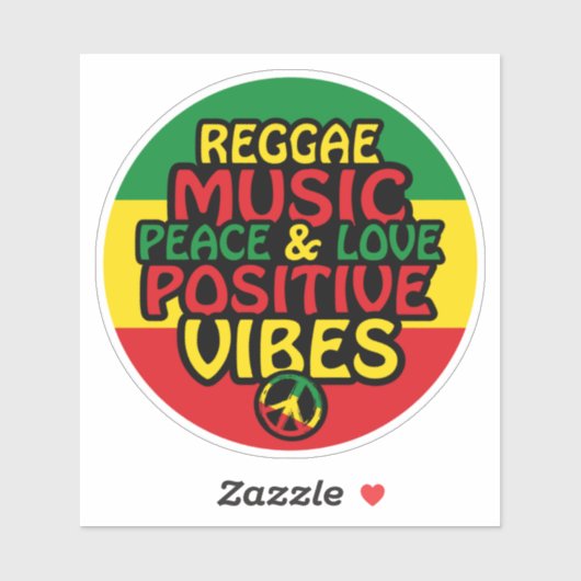 Sticker Design de reggae avec des citations positives et d (Feuille)