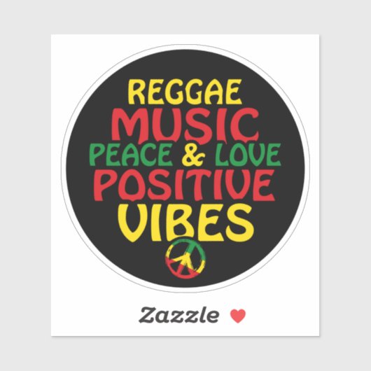 Sticker Design de reggae avec des citations positives et d (Feuille)