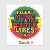 Sticker Design de reggae avec des citations positives et d (Feuille)