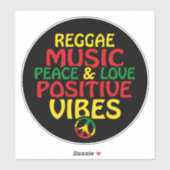Sticker Design de reggae avec des citations positives et d (Feuille)