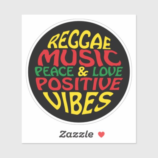 Sticker Design de reggae avec des paroles et des citations (Feuille)