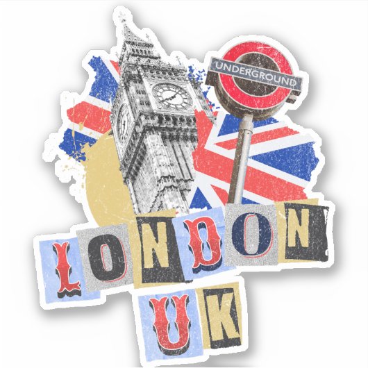 Sticker Design de style rétro à Londres (Devant)