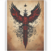 Sticker Design de T-shirt Majestic Crystal Eagle (Devant)