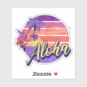Sticker Design de texte de style rétro "Aloha" (Feuille)