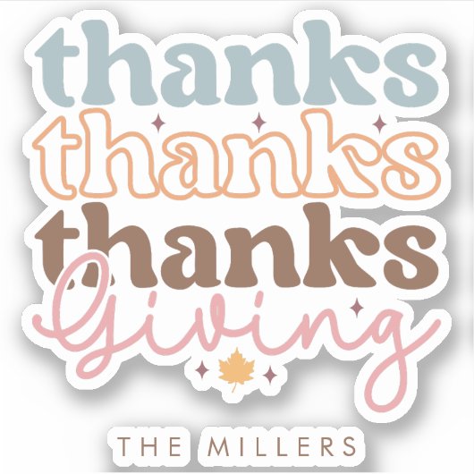 Sticker Design de typographie super Thanksgiving (Devant)