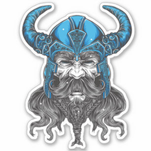 Sticker Design d'illustration viking norvégien