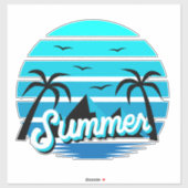 Sticker Design Été Moderne Bleu Et Noir (Feuille)