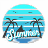 Sticker Design Été Moderne Bleu Et Noir (Devant)