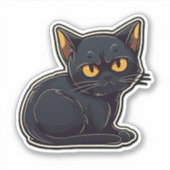 Sticker Design graphique Catitude Chat Noir (Devant)