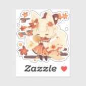 Sticker Design japonais inspiré par Yokai (Feuille)