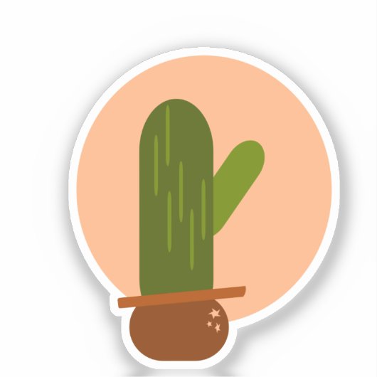 Sticker Design moderne Cactus Poted Bohemian (Recto)