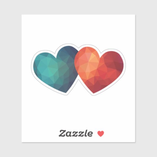 Sticker Design moderne hitech bleu et rouge de la paire co (Feuille)