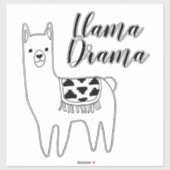 Sticker Design moderne Llama Croquis Llama Drama Script (Feuille)