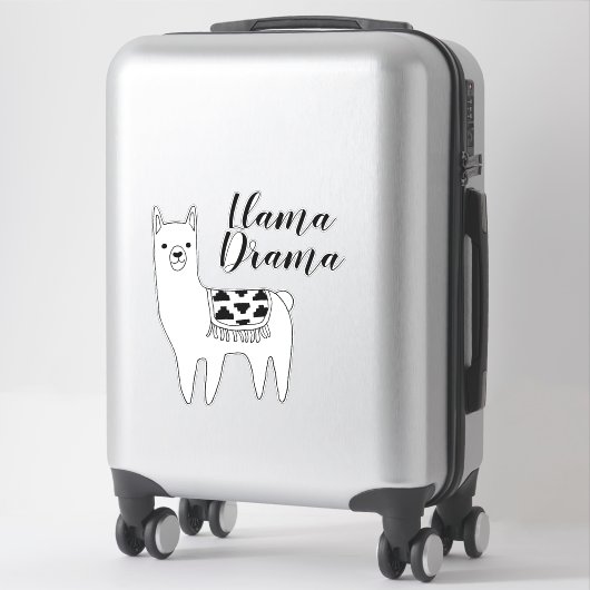 Sticker Design moderne Llama Croquis Llama Drama Script (Sur valise)