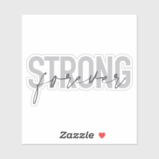 Sticker Design moderne, simple, chic et élégant Strong For (Feuille)
