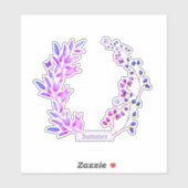 Sticker Design original de fleurs et branches violettes (Feuille)
