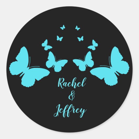 Sticker design pour papillons turquoise (Devant)