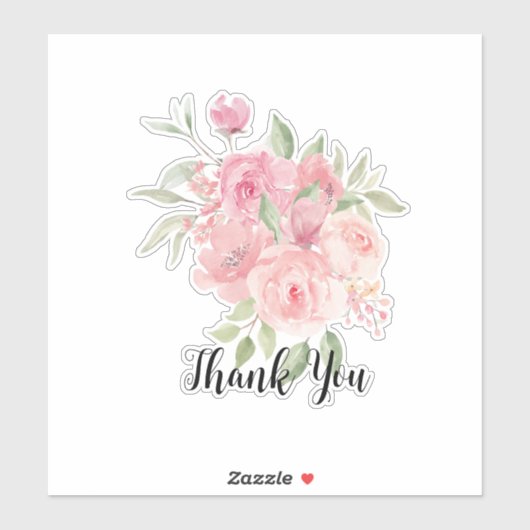 Sticker Design Rose Merci (Feuille)