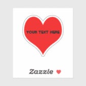 Sticker Design simple de coeur rouge (Feuille)