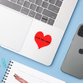 Sticker Design simple de coeur rouge (Ordinateur portable avec iPhone)