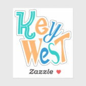 Sticker Design typographique coloré Key West amusant (Feuille)
