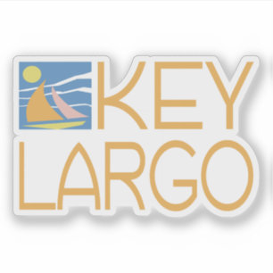 Sticker Design typographique Largo clé avec bateau
