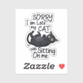 Sticker Désolé, je suis en retard - Règles pour chats ! (Feuille)