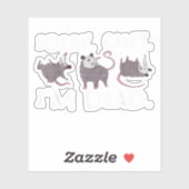 Sticker Désolé ne peut pas Possum Mort Funny Opossum Fake  (Feuille)