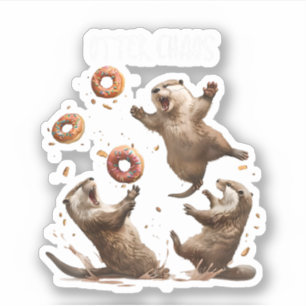 Sticker Désordre de loutre Sac drôle de bagel Loutres de m