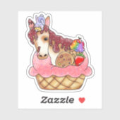 Sticker Dessert Cheval & Bunny Cupcake | (Feuille)